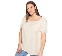 Sheego Damen Große Größen Tunika aus angenehmem Leinen-Viskose-Mix Citywear feminin Caree-Ausschnitt Raffung