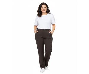 sheego Damen Hose aus weicher Lyocell-Qualität Alltags-Hose Große Größen 134857 Braun 56