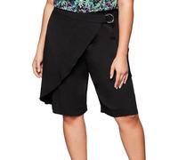 sheego Damen Hosenrock in Wickeloptik Bermuda-Short Große Größen 135565 Schwarz 52