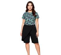 sheego Damen Hosenrock in Wickeloptik Bermuda-Short Große Größen 135565 Schwarz 58