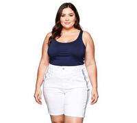 sheego Damen Jeans-Short stylische Denim-Hose Baumwoll-Hose Große Größen 135429 Weiß 46