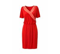 Sheego Damen Kleid Jerseykleid Kurzarm V-Ausschnitt Große Größen