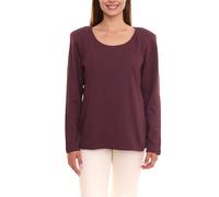 sheego Damen Langarm-Shirt mit Schulterpads Baumwoll-Shirt Große Größen 83141242 Bordeaux-Rot 40/42