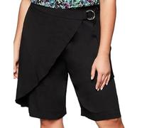 Sheego Damen Shorts Hose Culotte Bermuda Capri Stoffhose schwarz weites Bein Übergröße Größe 48 bis 62