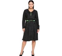 sheego Damen Sommer-Kleid knielanges Kleid mit Eingrifftaschen Große Größen Langarm 89135290 Schwarz 54