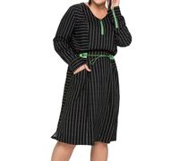sheego Damen Sommer-Kleid knielanges Kleid mit Eingrifftaschen Große Größen Langarm 89135290 Schwarz 48