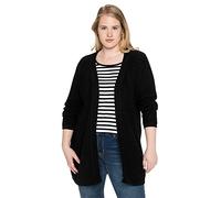 Sheego Damen Strickjacke Basic schwarz - Gemütlicher Cardigan