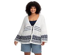 Sheego Damen Strickjacke mit Farbverlauf - Flauschiger Cardigan mit Glanzgarn & Hakenverschluss