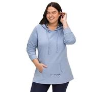 Sheego Damen Sweatshirt Blau Pullover Hoodie Langarm Große Größen bequem