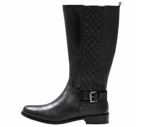 Sheego Damen Weitschaftstiefel mit Schnallenbändern - aus glattem und strukturiertem, echtem Rindsleder - Schaftweite XL