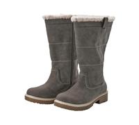 Sheego Damen Weitschaftstiefel Taupe mit warmem Fellimitat-Futter, Reißverschluss, profilierter Sohle, Weite G und Schaftweite XXL