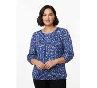 Sheego Druckbluse in Schlupfform 38 royalblau-graphit-bedruckt