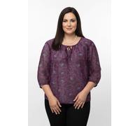 Sheego Druckbluse in transparenter Qualität 52 burgund-flieder-bedruckt