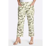 Sheego Druckhose in schmaler Form 58 champagner-pistazie-gemustert