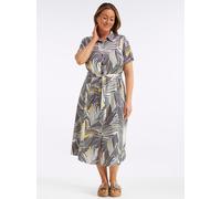Sheego Druckkleid aus reiner, wertiger Viskose 38 anthrazit-ocker-bedruckt