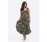 Sheego Druckkleid mit Blüten-Muster, figurumspielend 20 khaki-graphit-bedruckt