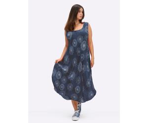 Sheego Druckkleid mit Blüten-Muster, figurumspielend 20 rauchblau-graphit-bedruckt