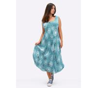 Sheego Druckkleid mit Blüten-Muster, figurumspielend 22 ozean-graphit-bedruckt