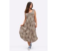 Sheego Druckkleid mit Blüten-Muster, figurumspielend 22 sesam-graphit-bedruckt