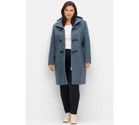 Sheego Dufflecoat mit Wollanteil und Kapuze, blau, 52 taubenblau