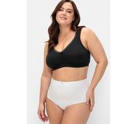 Entlastungs-BH SHEEGO, Damen, Gr. 100, Cup G, schwarz (schwarz, weiß), 95% Baumwolle, 5% Elasthan, Netzmaterial:100% Polyamid, Spitze:10% Elasthan, 90% Polyamid, BHs Entlastungs-BH (21082618-100) schw
