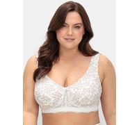 Entlastungs-BH SHEEGO, Damen, Gr. 95, Cup F, beige (beige, bedruckt), 95% Baumwolle, 5% Elasthan, Netzmaterial:100% Polyamid, Spitze:10% Elasthan, 90% Polyamid, BHs Entlastungs-BH (31259202-95) beige,
