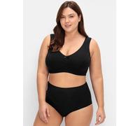 Entlastungs-BH SHEEGO "Große Größen", Damen, Gr. 110, Cup G, schwarz, Obermaterial: 90% Baumwolle, 6% Elasthan, 4% Polyamid;Futter: 100% Baumwolle, BHs, ohne Bügel, mit Unterbrustgummi (23761161-110)