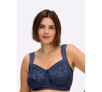 Entlastungs-BH MISS MARY, Damen, Gr. 80, Cup E, blau (marine), 64% Baumwolle, 17% Polyamid, 13% Elasthan, 6% Polyester, BHs BH Entlastungs-BH Bügelloser-BH (34832353-80) marine