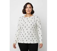 Sheego Feinstrickpullover mit Blumen-Dessin 42 ecru-bedruckt