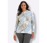 Sheego Feinstrickpullover mit Diagonal-Druck 50 ecru-eisblau-bedruckt