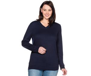 Sheego Feinstrickpullover mit V-Ausschnitt 44/46 marine