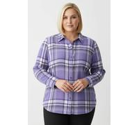 Karobluse CASUAL LOOKS, Damen, Gr. 44, lila (lila, lavendel, kariert), 100% Baumwolle, gemustert, kariert, mehrfarbig, Blusen Karobluse (67767650-44) lila, lavendel, kariert