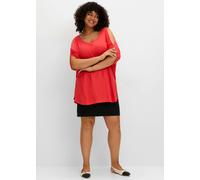 Sheego Fledermausshirt mit geschlitzten Ärmeln 48/50 hummer