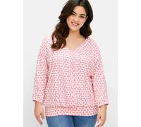 Sheego Fledermausshirt mit Minimalprint 44/46 blumiges pink-gemustert
