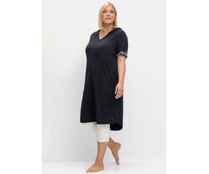 Sheego Freizeitkleid mit Kontrastdetails 40/42 tiefblau