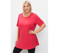 Longshirt SHEEGO "Longshirt", Damen, Gr. 48/50, pink (sorbet pink), 90% Polyester, 10% Elasthan, unifarben, Rundhals, Shirts Longshirt (77994021-48) sorbet pink