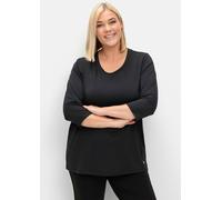 Sheego Funktionsshirt mit 3/4-Ärmeln 48/50 schwarz