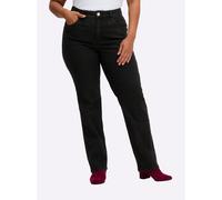 Sheego Gerade Jeans mit Blüten-Stickerei seitlich 40 black denim