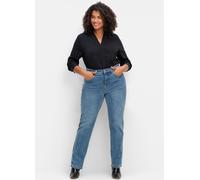 Bequeme Jeans SHEEGO, Damen, Gr. 96, Langgrößen, blau (blau denim), 96% Baumwolle, 4% Elasthan, unifarben, lang, Jeans (21033056-96) blau denim
