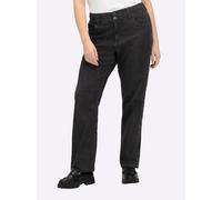 Sheego Gerade Jeans mit Glitzersteinchen seitlich 56 black denim