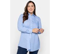Longbluse SHEEGO "Große Größen" Gr. 42, blau (mittelblau) Damen Blusen (85560268-42) mittelblau