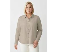Sheego Hemdbluse aus Baumwoll-Stoff 48 champagner-meliert