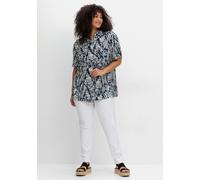Sheego Hemdbluse mit Alloverdruck 50 blaubeere-gemustert