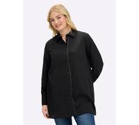 Hemdbluse SHEEGO, Damen, Gr. 48, schwarz, gestreift, 90% Viskose, 10% Polyester, gemustert, gestreift, Blusen Hemdbluse (93012637-48) schwarz, gestreift