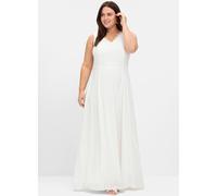 Sheego Hochzeitskleid aus Georgette, mit Muschelsaum-Spitze 52 offwhite