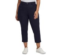 Sheego Hose Damen 7/8-Länge Cargo-Look Baumwoll-Popeline Stretch tiefblau