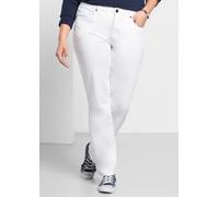 Sheego Hose in gerader Form, aus Twill 22 weiß