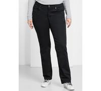 Stretch-Hose SHEEGO, Damen, Gr. 28, Kurzgrößen, schwarz, 97% Baumwolle, 3% Elasthan, unifarben, Hosen (37805937-28) schwarz