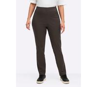 Dehnbund-Hose STEHMANN, Damen, Gr. 20, Kurzgrößen, braun, 72% Viskose, 25% Polyamid, 3% Elasthan, unifarben, lang, Hosen, Topseller (339328-20) braun