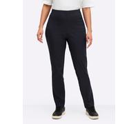 Dehnbund-Hose STEHMANN, Damen, Gr. 46, Normalgrößen, blau (marine), 72% Viskose, 25% Polyamid, 3% Elasthan, unifarben, lang, Hosen, Topseller (353928-46) marine